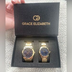 Grace Elizabeth set of his and hers gold watches